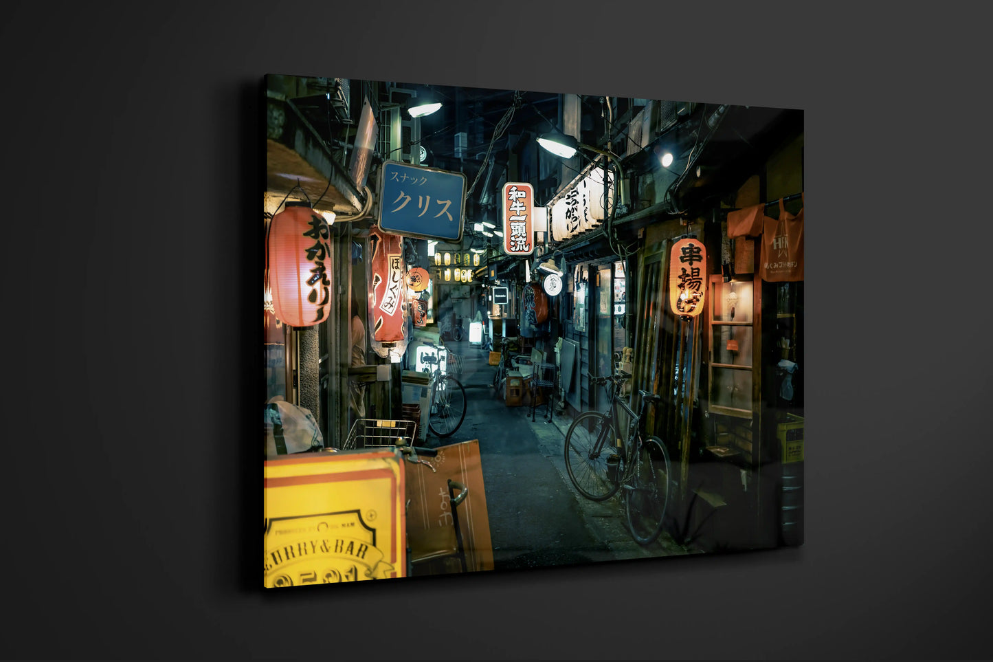 Fotografia Urbana Notturna - Strade di Tokyo in Stampa su Plexiglass - Arte Moderna Giapponese