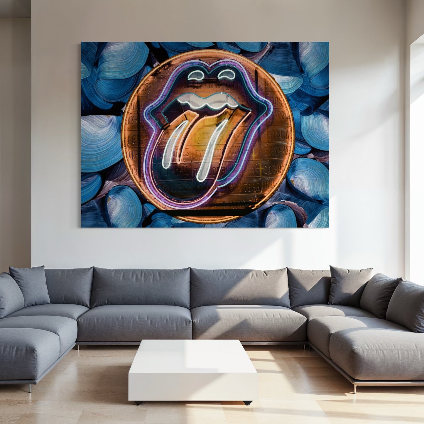 Iconica Lingua Rolling Stones - Quadro in Plexiglass Pop Art - Stampa Moderna per Arredo Rock